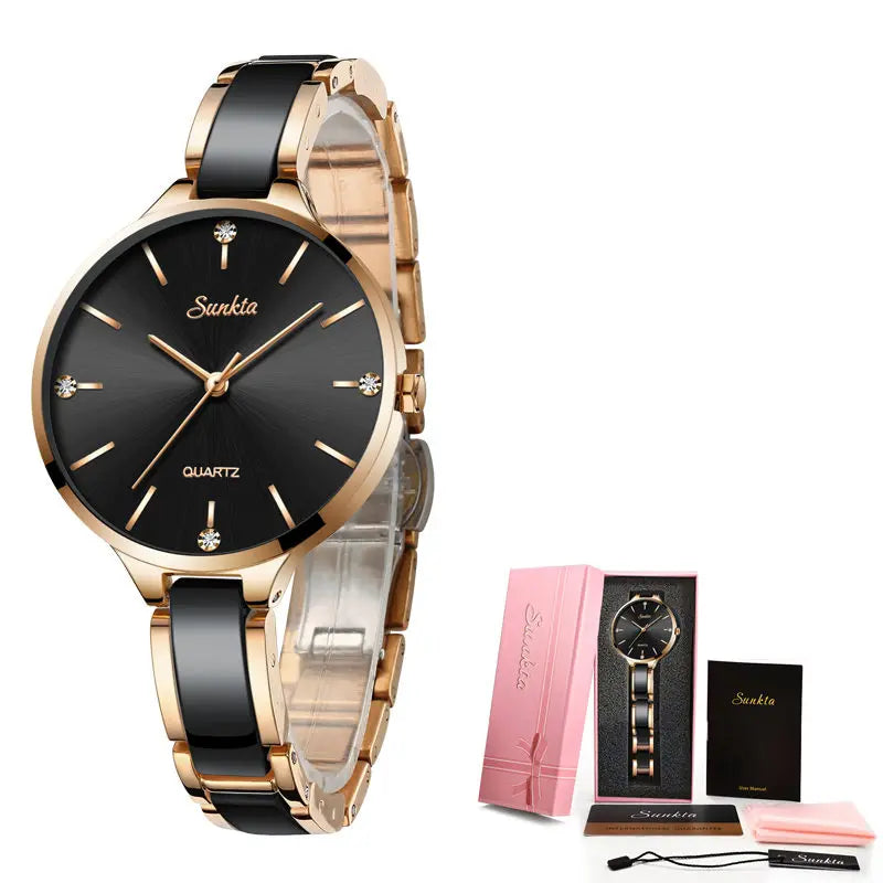 Sunkta Women Watches Luxury Fashion for Ladies Elegant Bracelet Waterproof