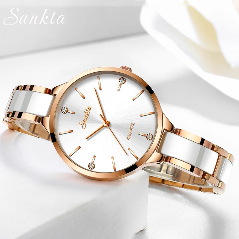 Sunkta Women Watches Luxury Fashion for Ladies Elegant Bracelet Waterproof