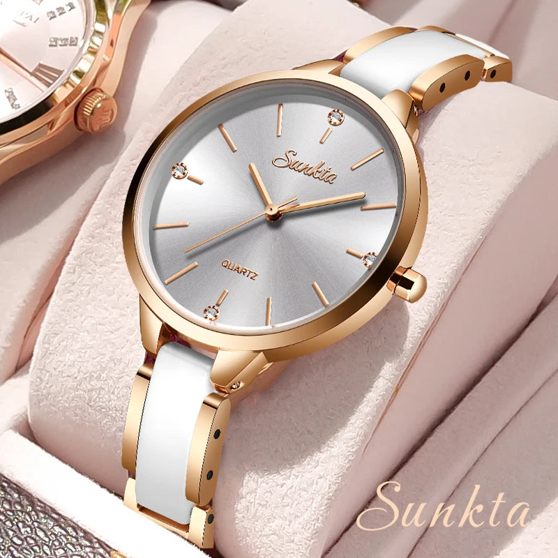 Sunkta Women Watches Luxury Fashion for Ladies Elegant Bracelet Waterproof