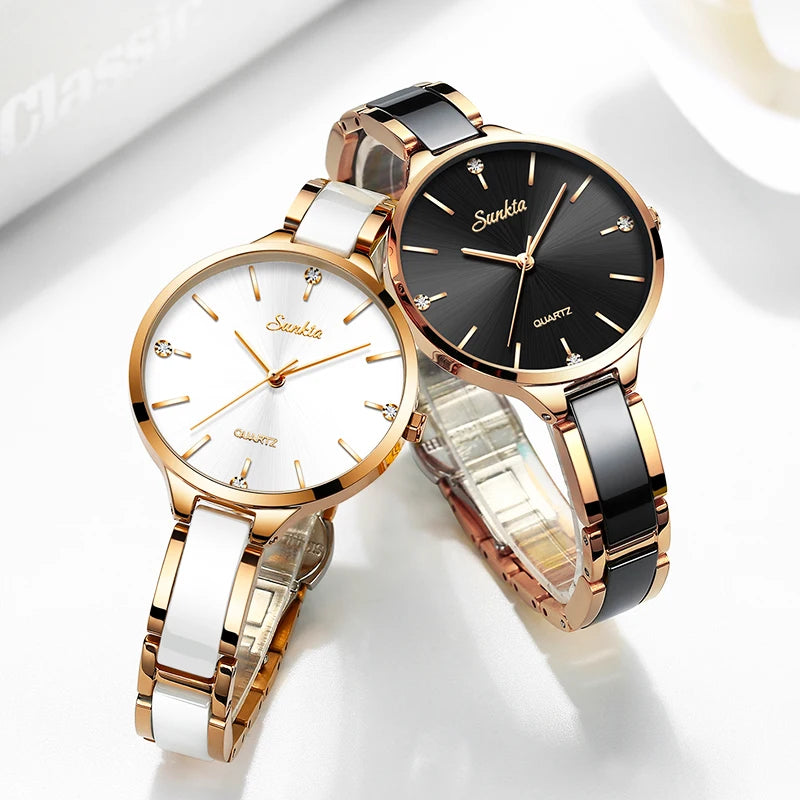 Sunkta Women Watches Luxury Fashion for Ladies Elegant Bracelet Waterproof