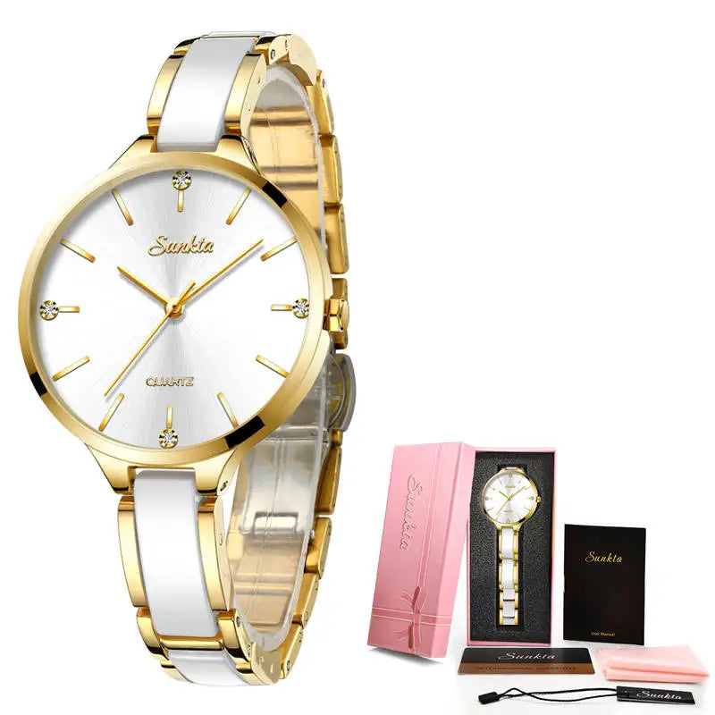 Sunkta Women Watches Luxury Fashion for Ladies Elegant Bracelet Waterproof